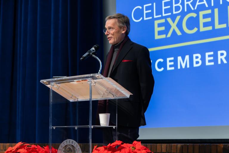 ϲʷ¼ President Dr. Robert K. McMahan speaks at the 2023 Celebration of Excellence.